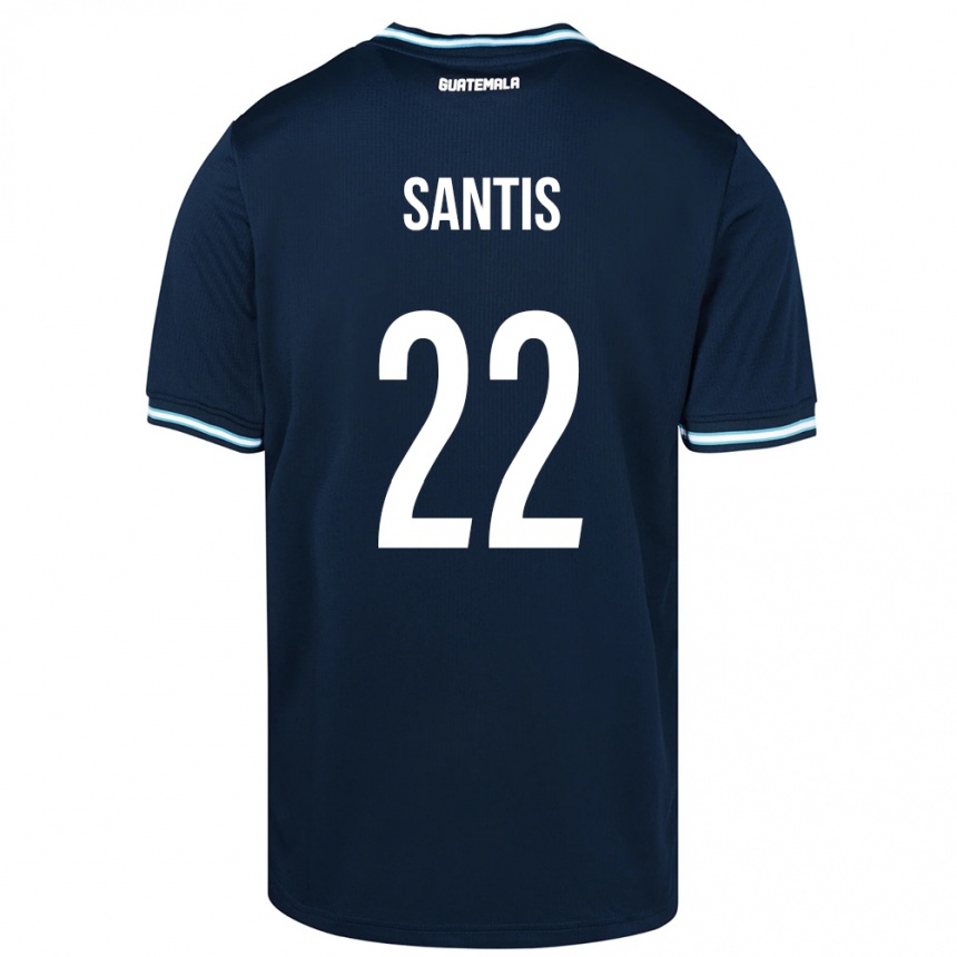 Men Football Guatemala Diego Santis #22 Blue Away Jersey 24-26 T-Shirt Uk