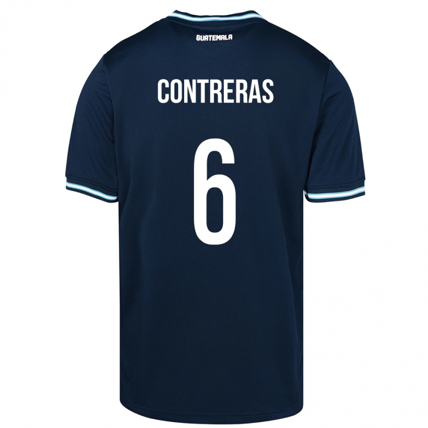 Men Football Guatemala María Contreras #6 Blue Away Jersey 24-26 T-Shirt Uk