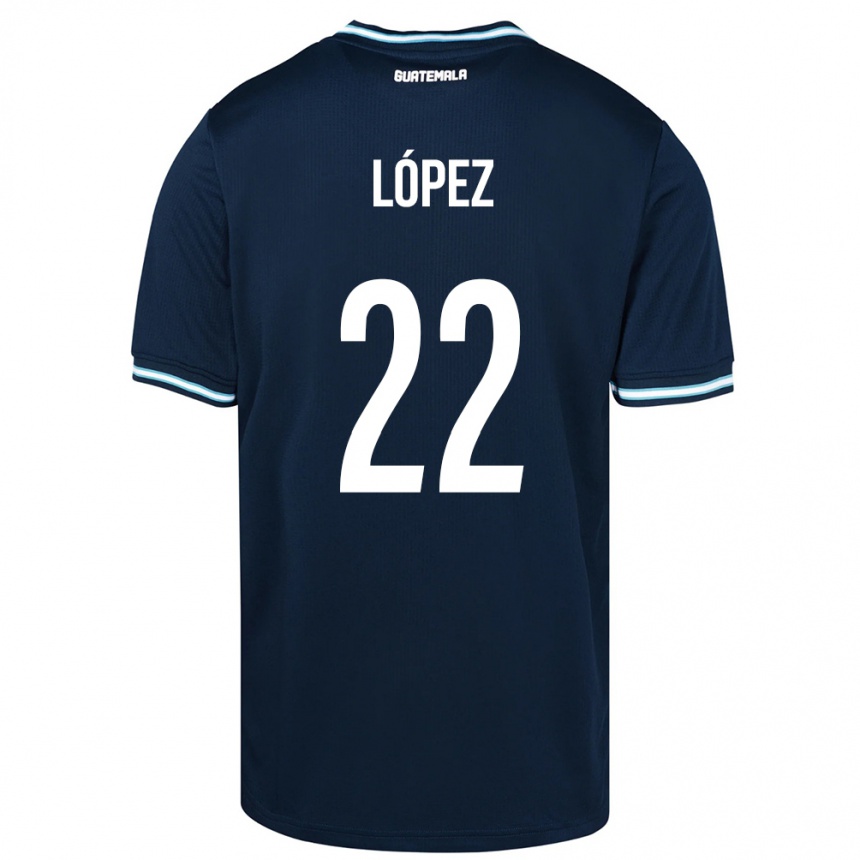 Men Football Guatemala Whitney López #22 Blue Away Jersey 24-26 T-Shirt Uk