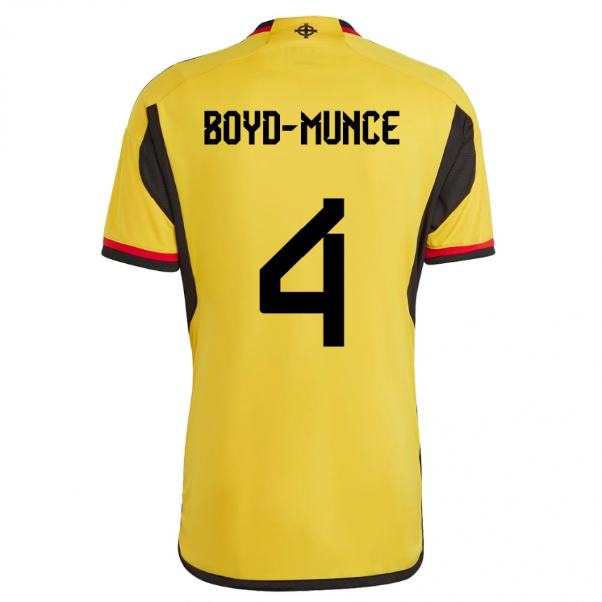 Men Football Northern Ireland Caolan Boyd-Munce #4 White Away Jersey 24-26 T-Shirt Uk