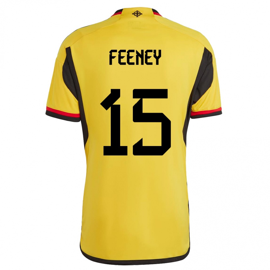 Men Football Northern Ireland George Feeney #15 White Away Jersey 24-26 T-Shirt Uk