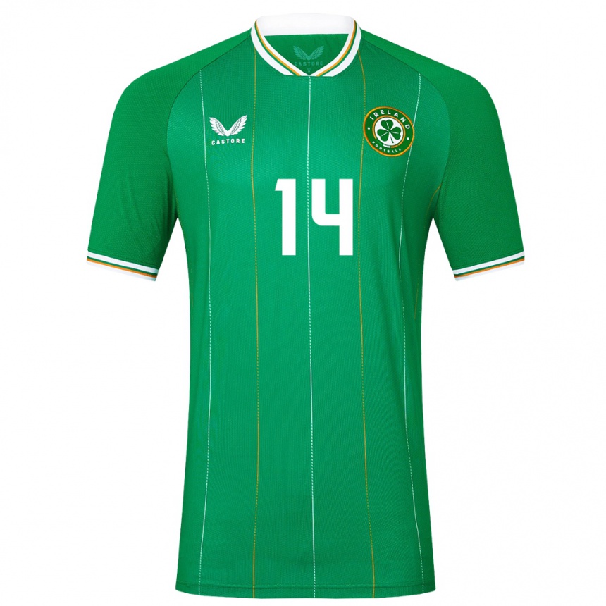 Women Football Ireland Heather Payne #14 Green Home Jersey 24-26 T-Shirt Uk