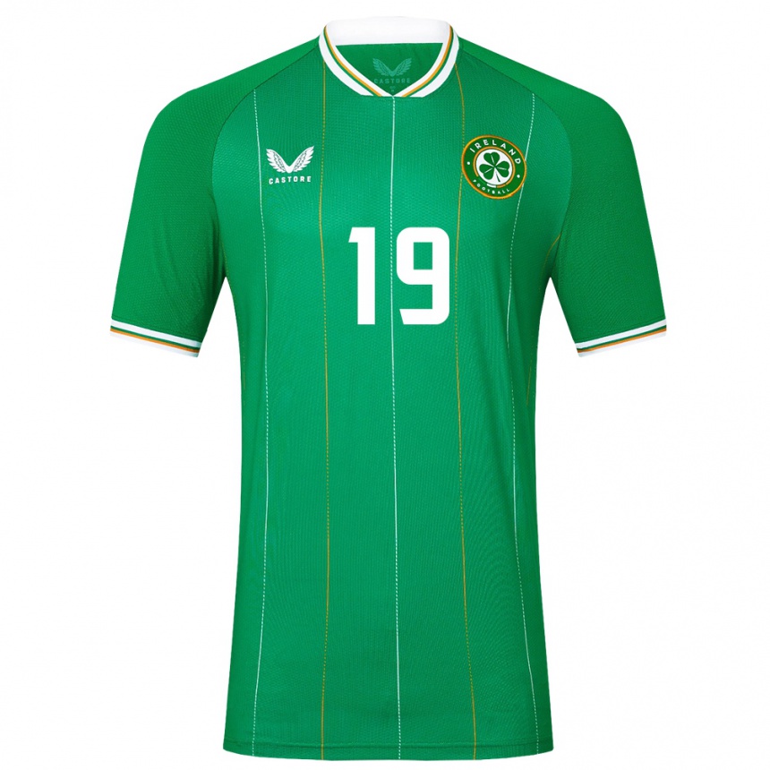 Women Football Ireland Abbie Larkin #19 Green Home Jersey 24-26 T-Shirt Uk