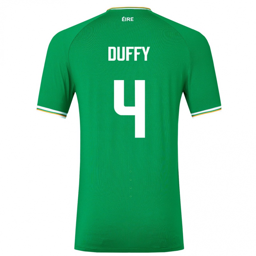 Women Football Ireland Shane Duffy #4 Green Home Jersey 24-26 T-Shirt Uk