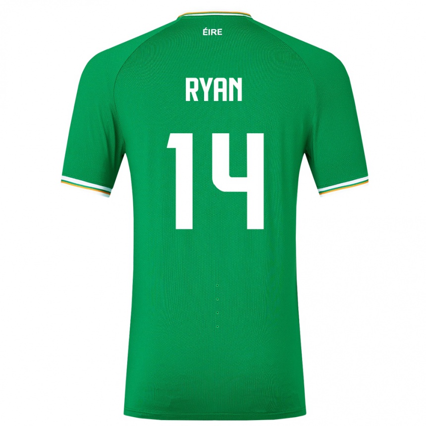 Women Football Ireland John Ryan #14 Green Home Jersey 24-26 T-Shirt Uk