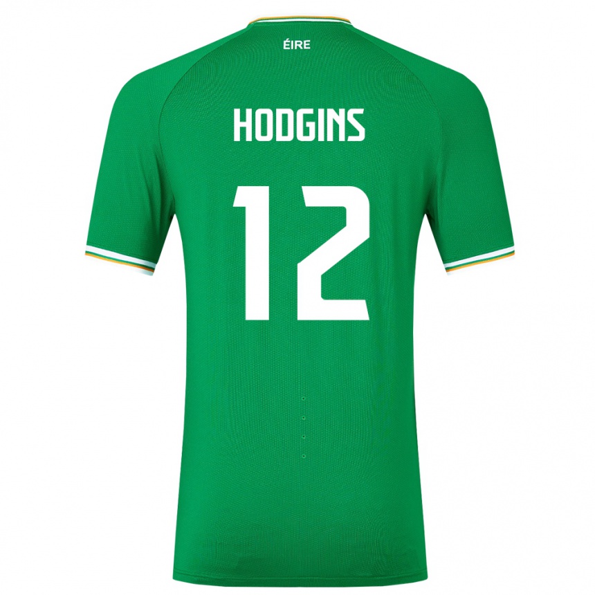 Women Football Ireland Gavin Hodgins #12 Green Home Jersey 24-26 T-Shirt Uk