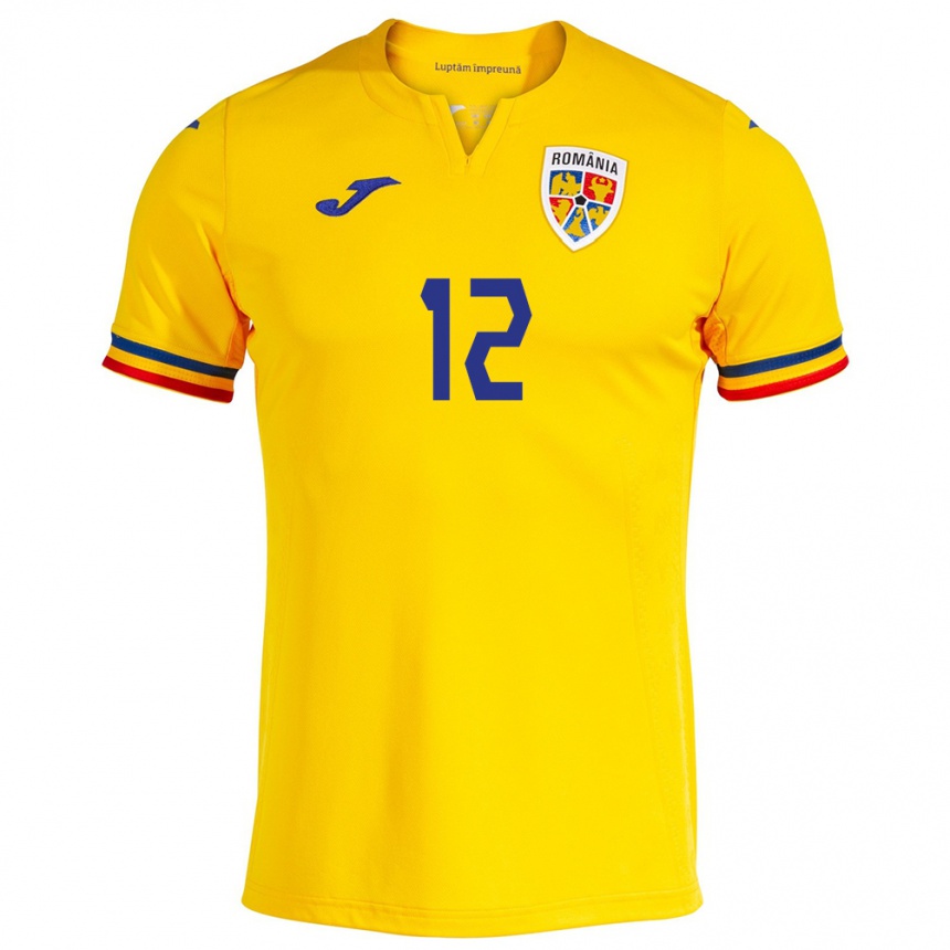 Women Football Romania Horaţiu Moldovan #12 Yellow Home Jersey 24-26 T-Shirt Uk