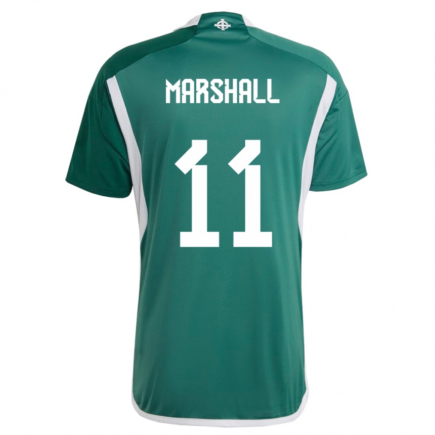 Women Football Northern Ireland Callum Marshall #11 Green Home Jersey 24-26 T-Shirt Uk