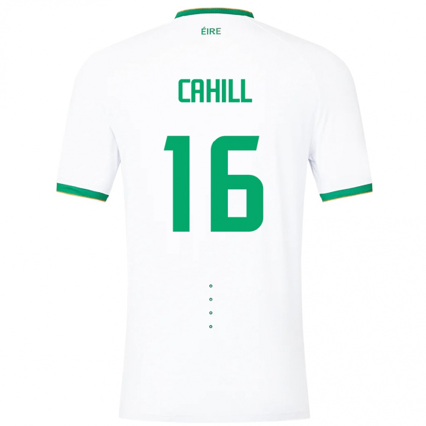 Women Football Ireland Killian Cahill #16 White Away Jersey 24-26 T-Shirt Uk