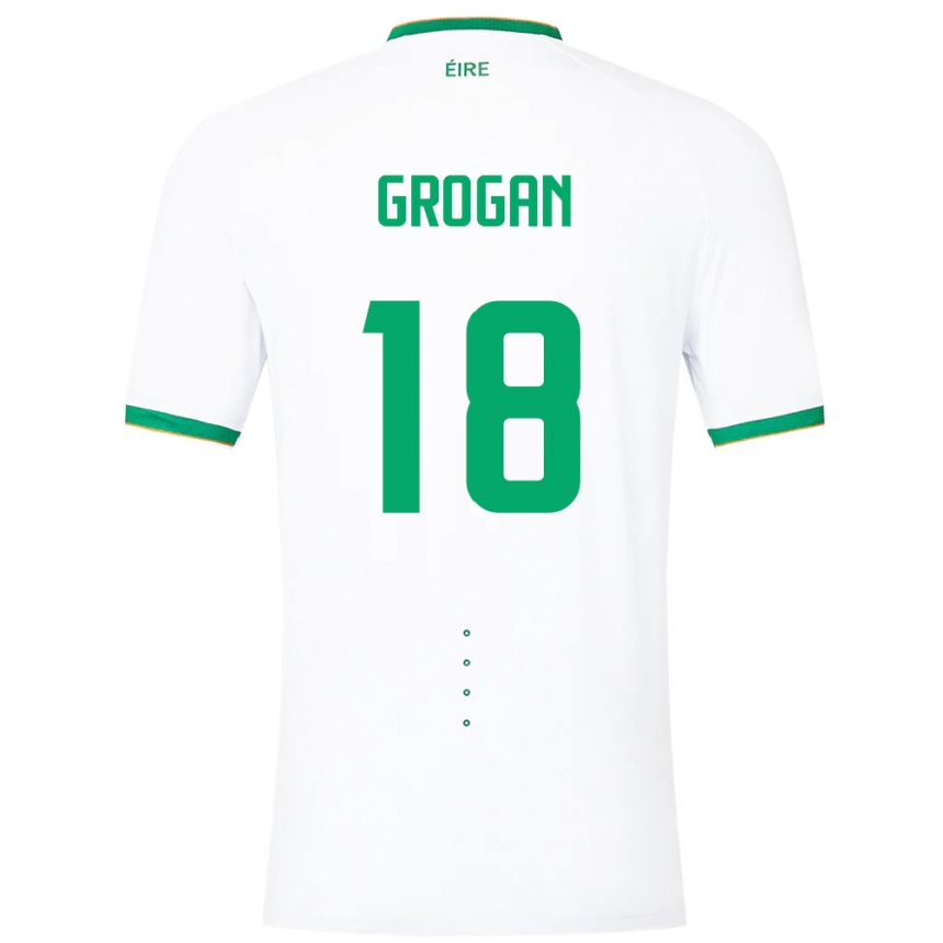 Women Football Ireland Christy Grogan #18 White Away Jersey 24-26 T-Shirt Uk