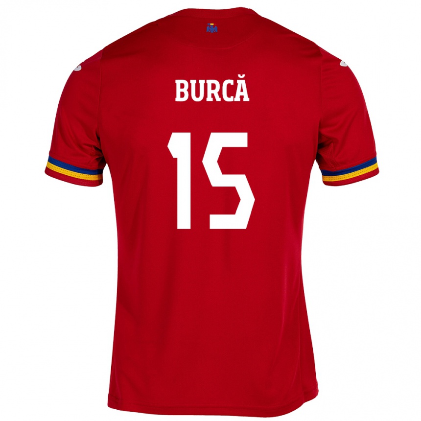 Women Football Romania Andrei Burcă #15 Red Away Jersey 24-26 T-Shirt Uk