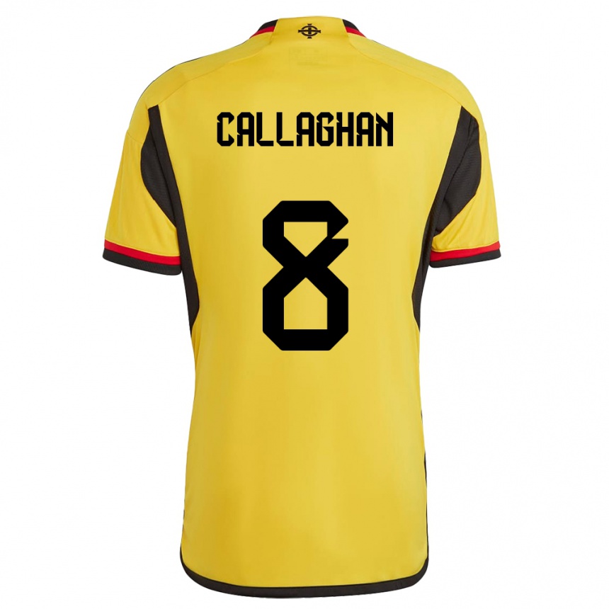 Women Football Northern Ireland Marissa Callaghan #8 White Away Jersey 24-26 T-Shirt Uk