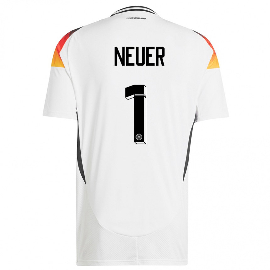 Kids Football Germany Manuel Neuer #1 White Home Jersey 24-26 T-Shirt Uk