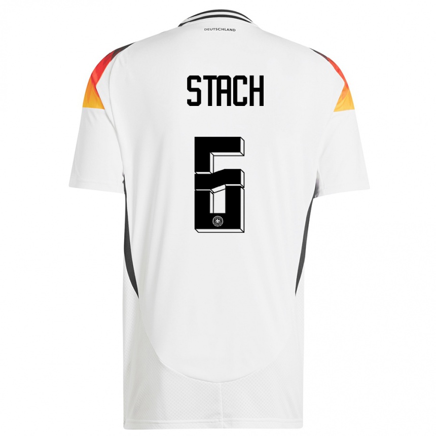 Kids Football Germany Anton Stach #6 White Home Jersey 24-26 T-Shirt Uk