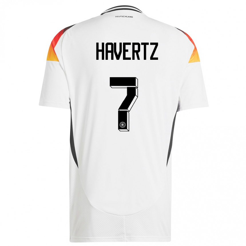 Kids Football Germany Kai Havertz #7 White Home Jersey 24-26 T-Shirt Uk