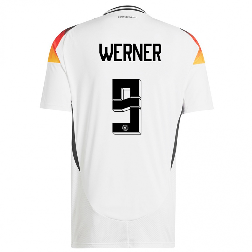 Kids Football Germany Timo Werner #9 White Home Jersey 24-26 T-Shirt Uk