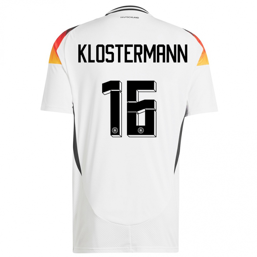 Kids Football Germany Lukas Klostermann #16 White Home Jersey 24-26 T-Shirt Uk