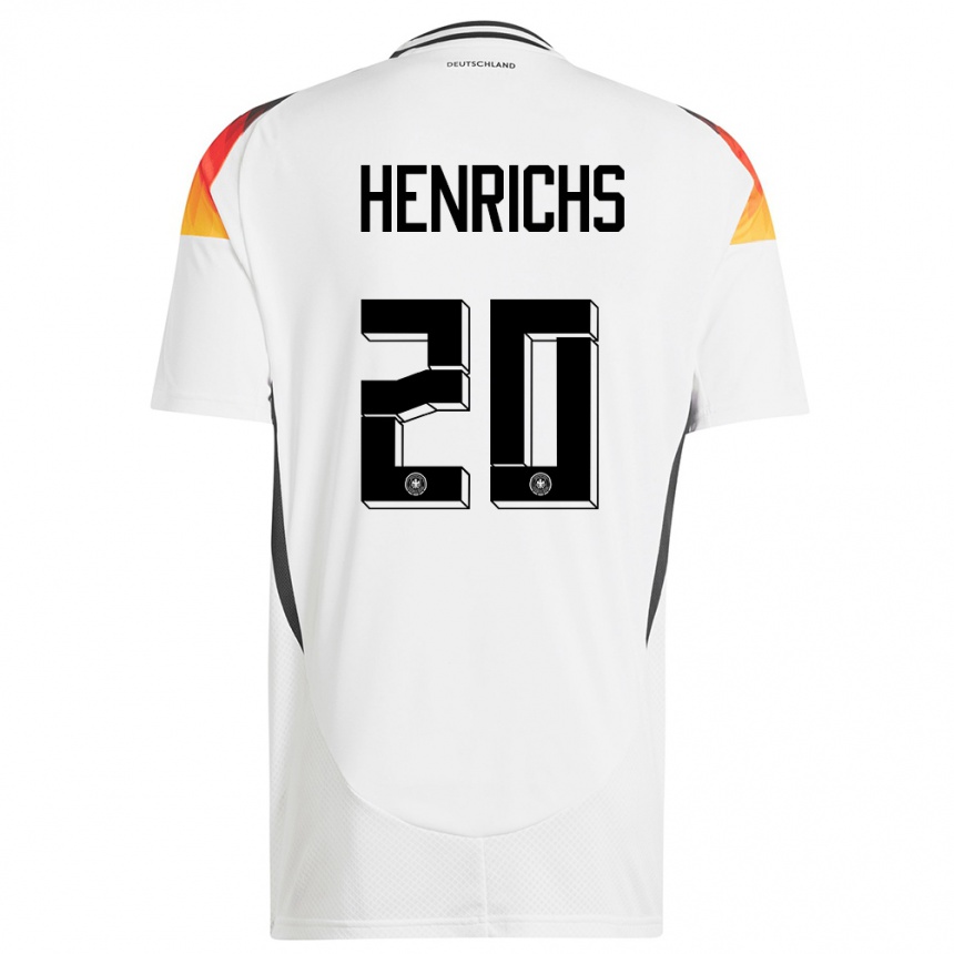 Kids Football Germany Benjamin Henrichs #20 White Home Jersey 24-26 T-Shirt Uk