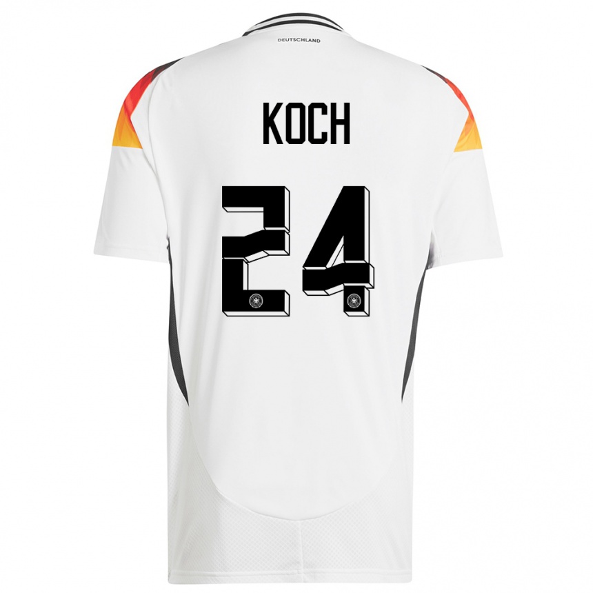 Kids Football Germany Robin Koch #24 White Home Jersey 24-26 T-Shirt Uk