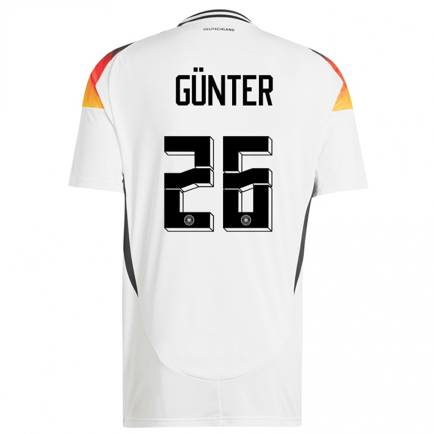 Kids Football Germany Christian Günter #26 White Home Jersey 24-26 T-Shirt Uk