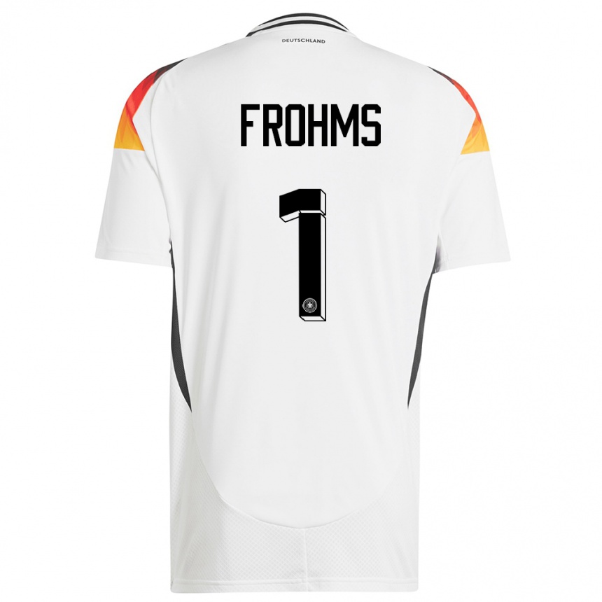 Kids Football Germany Merle Frohms #1 White Home Jersey 24-26 T-Shirt Uk