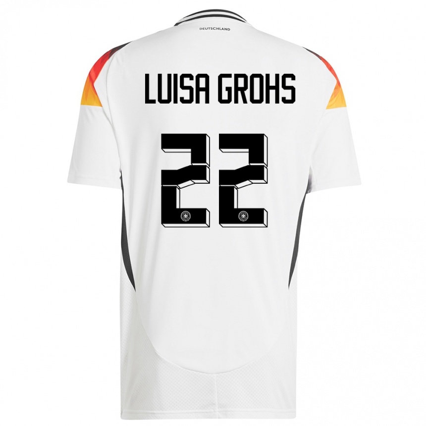 Kids Football Germany Maria Luisa Grohs #22 White Home Jersey 24-26 T-Shirt Uk