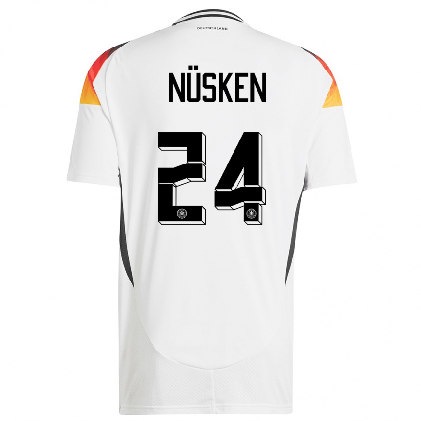 Kids Football Germany Sjoeke Nusken #24 White Home Jersey 24-26 T-Shirt Uk