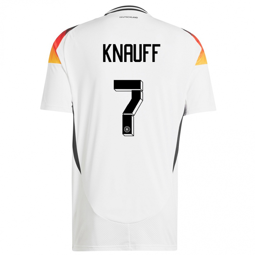 Kids Football Germany Ansgar Knauff #7 White Home Jersey 24-26 T-Shirt Uk