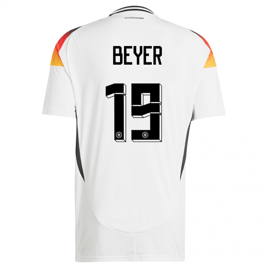 Kids Football Germany Jordan Beyer #19 White Home Jersey 24-26 T-Shirt Uk