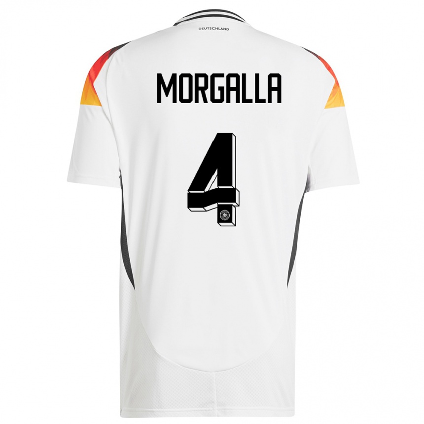 Kids Football Germany Leandro Morgalla #4 White Home Jersey 24-26 T-Shirt Uk