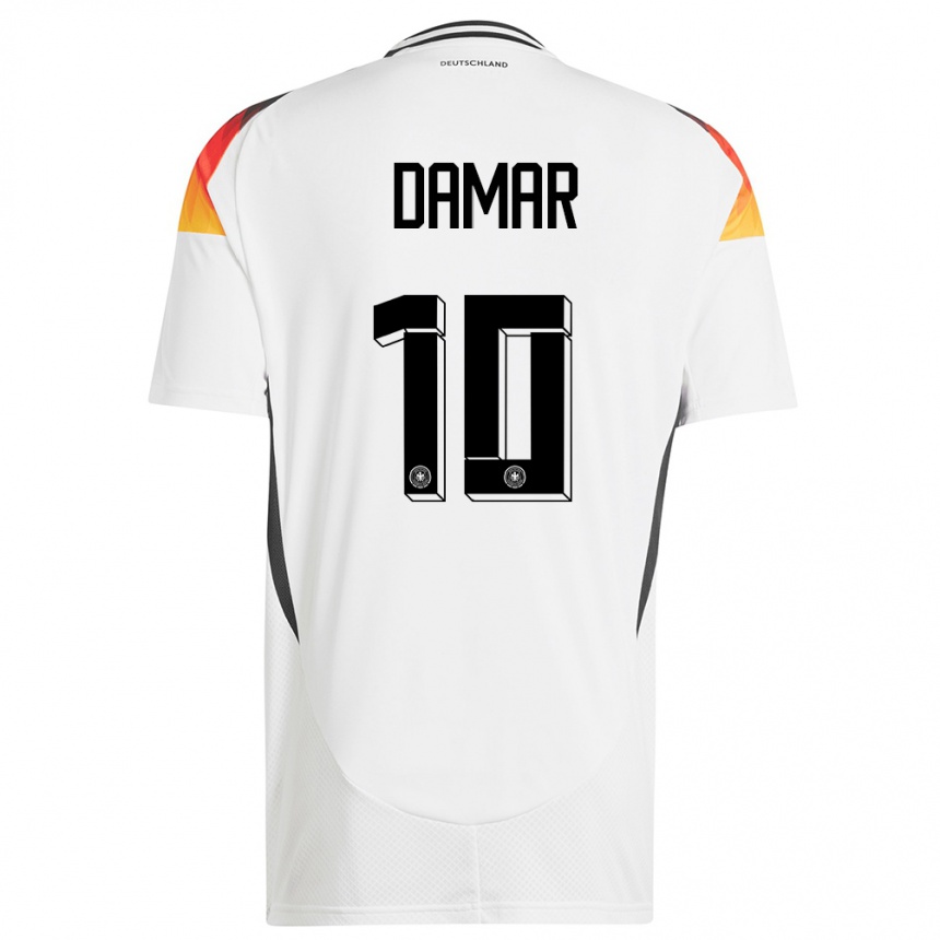 Kids Football Germany Muhammed Damar #10 White Home Jersey 24-26 T-Shirt Uk