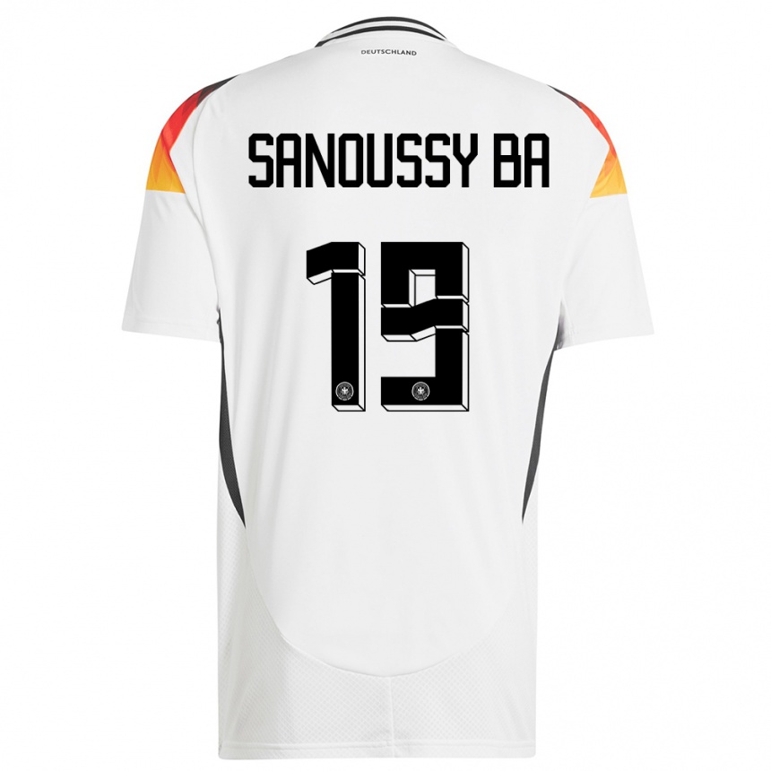 Kids Football Germany Sanoussy Ba #19 White Home Jersey 24-26 T-Shirt Uk