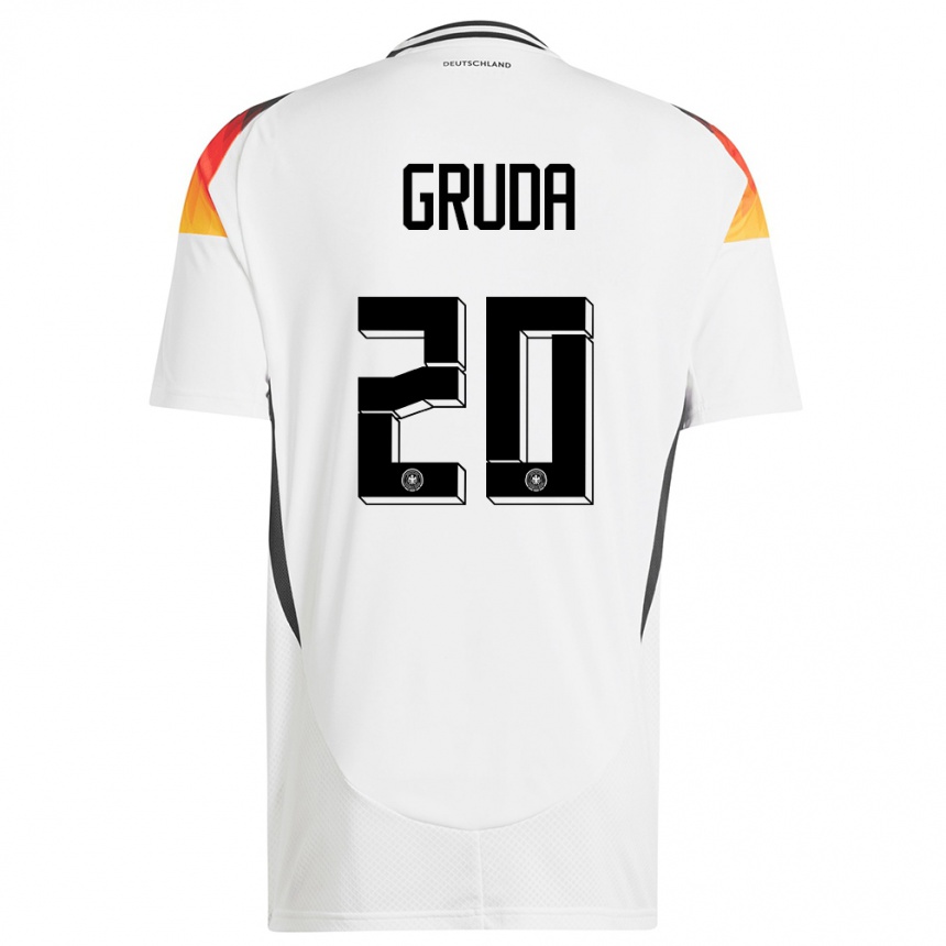 Kids Football Germany Brajan Gruda #20 White Home Jersey 24-26 T-Shirt Uk