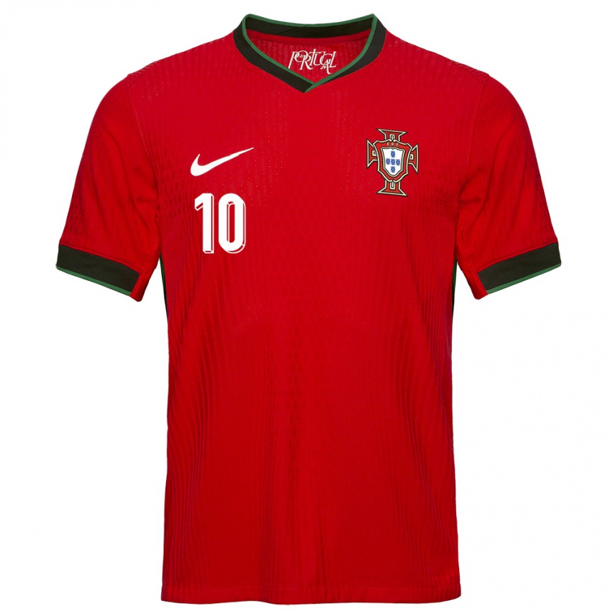 Kids Football Portugal Jessica Silva #10 Red Home Jersey 24-26 T-Shirt Uk