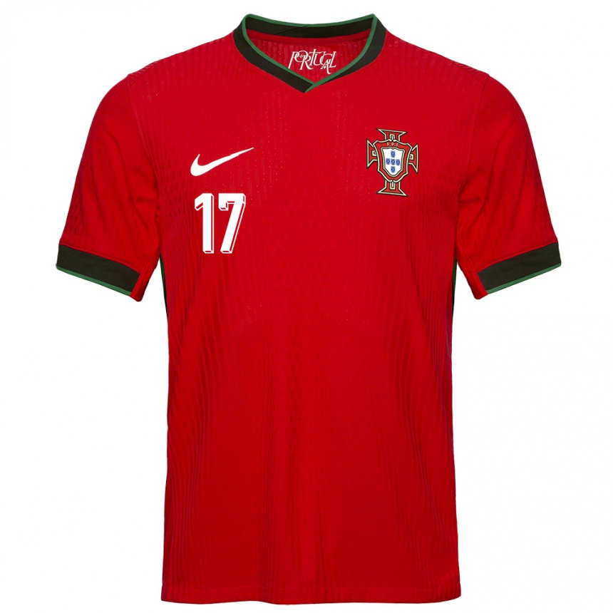 Kids Football Portugal Rafael Leao #17 Red Home Jersey 24-26 T-Shirt Uk