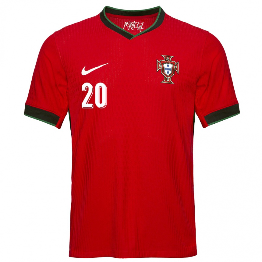 Kids Football Portugal Rodrigo Mora #20 Red Home Jersey 24-26 T-Shirt Uk