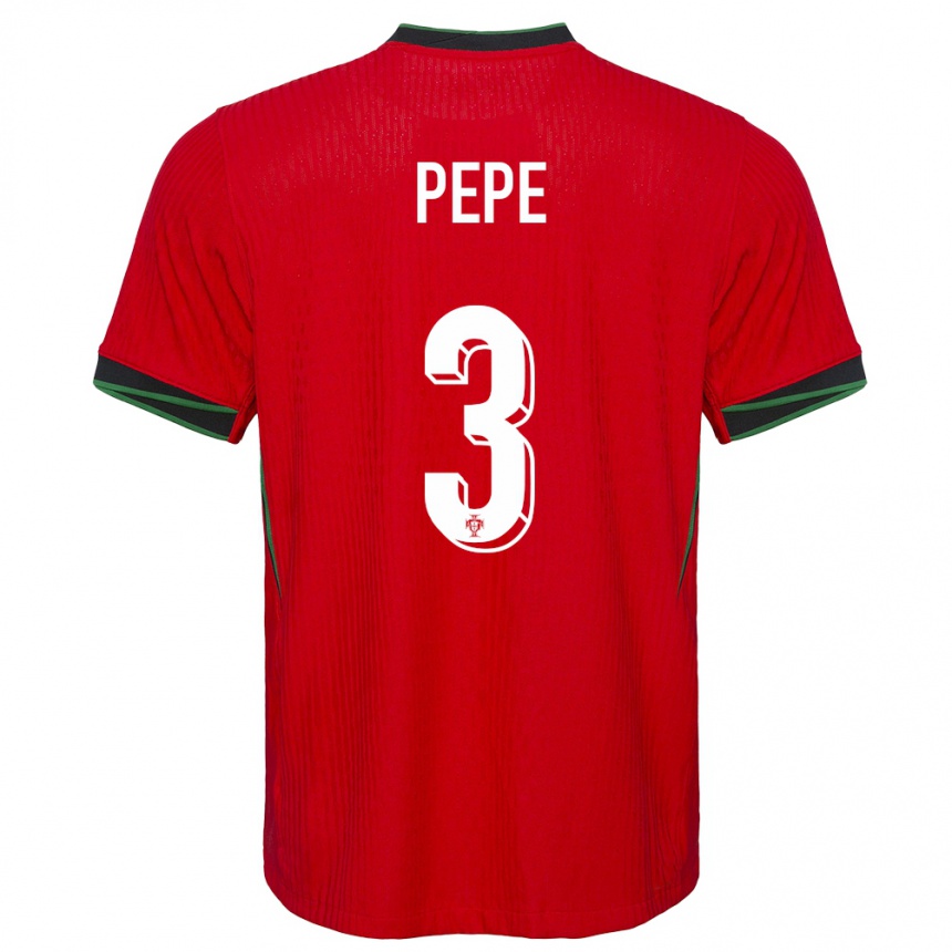 Kids Football Portugal Pepe #3 Red Home Jersey 24-26 T-Shirt Uk