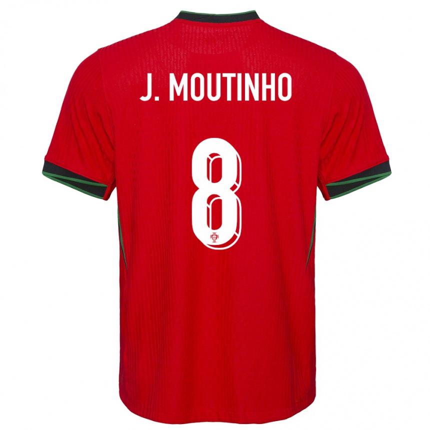 Kids Football Portugal Joao Moutinho #8 Red Home Jersey 24-26 T-Shirt Uk