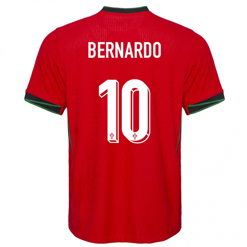 Kids Football Portugal Bernardo Silva #10 Red Home Jersey 24-26 T-Shirt Uk