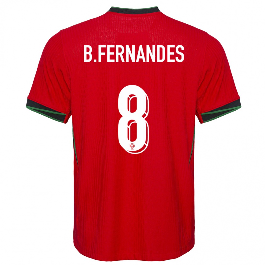 Kids Football Portugal Bruno Fernandes #8 Red Home Jersey 24-26 T-Shirt Uk