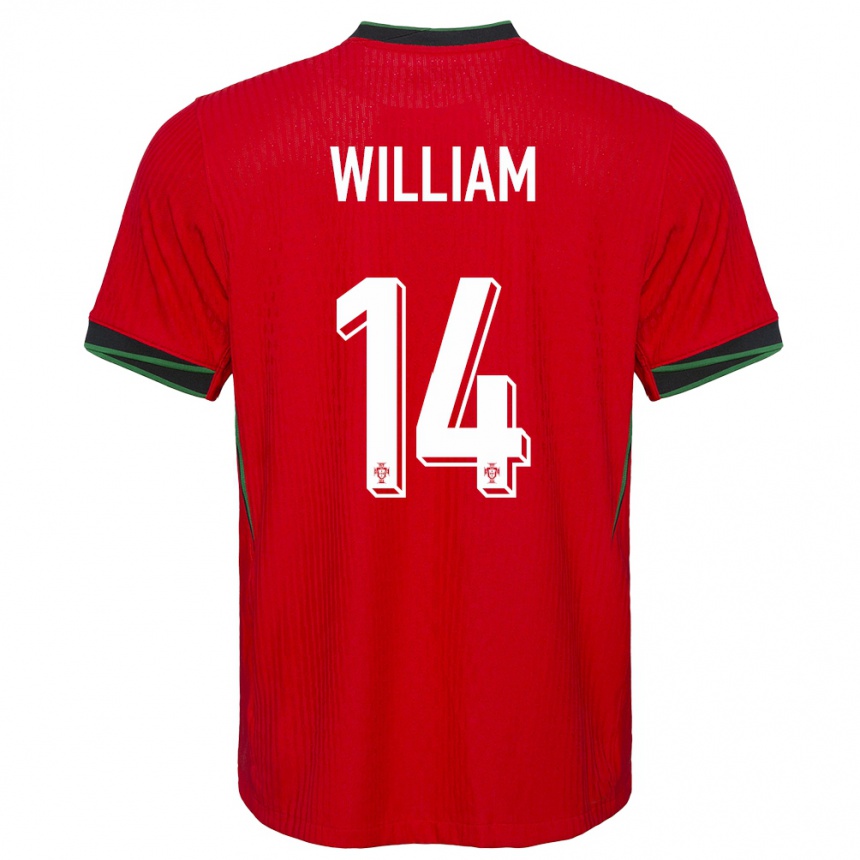 Kids Football Portugal William Carvalho #14 Red Home Jersey 24-26 T-Shirt Uk