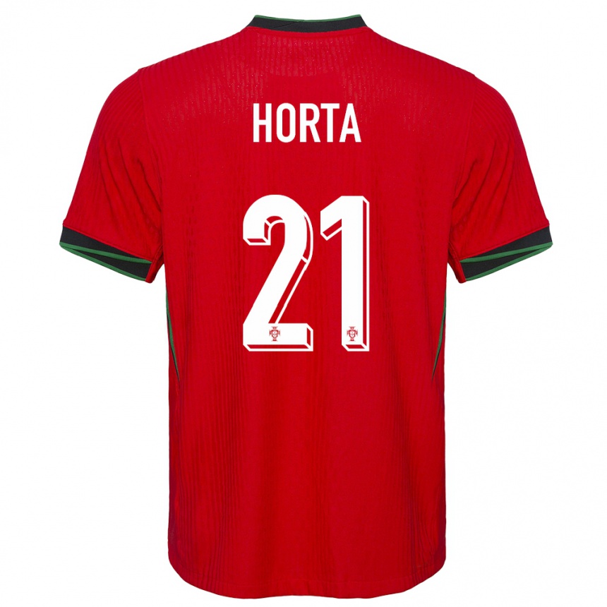 Kids Football Portugal Ricardo Horta #21 Red Home Jersey 24-26 T-Shirt Uk