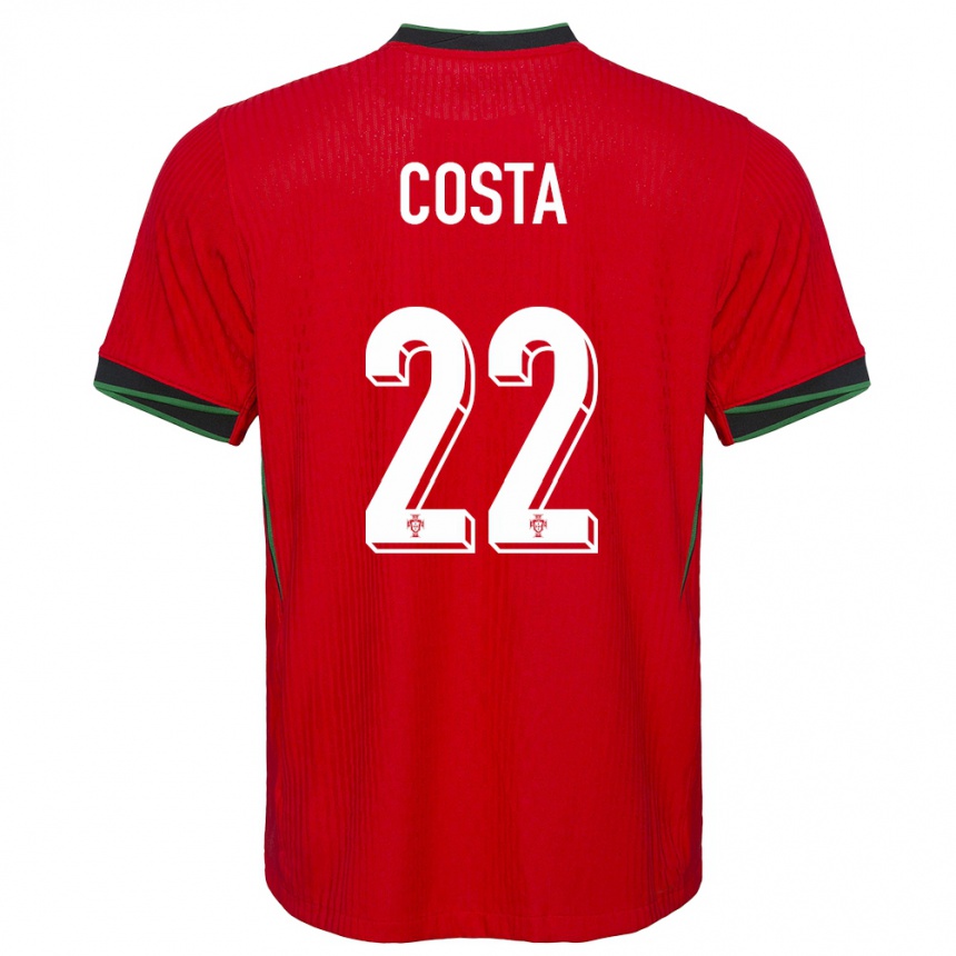 Kids Football Portugal Diogo Costa #22 Red Home Jersey 24-26 T-Shirt Uk