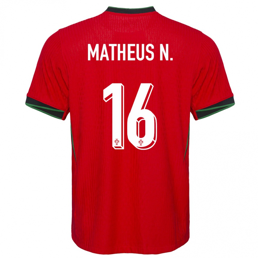 Kids Football Portugal Matheus Nunes #16 Red Home Jersey 24-26 T-Shirt Uk