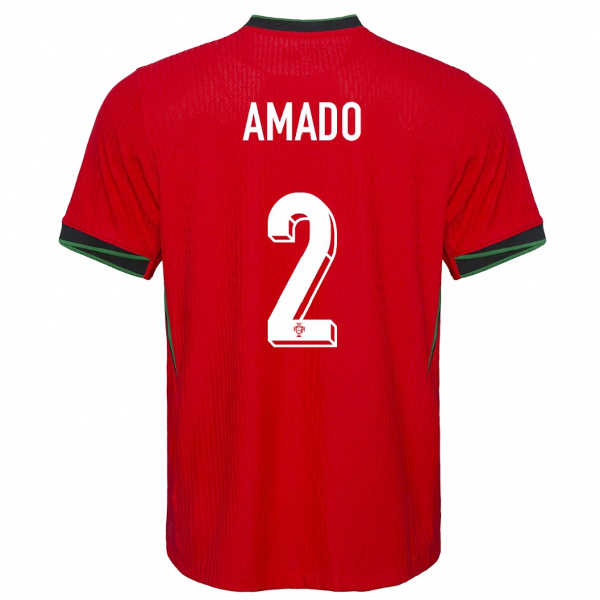 Kids Football Portugal Catarina Amado #2 Red Home Jersey 24-26 T-Shirt Uk