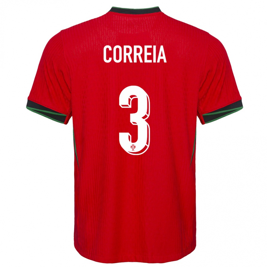 Kids Football Portugal Alicia Correia #3 Red Home Jersey 24-26 T-Shirt Uk