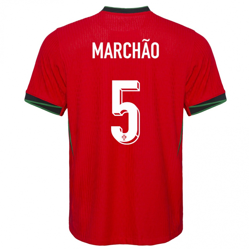 Kids Football Portugal Joana Marchao #5 Red Home Jersey 24-26 T-Shirt Uk