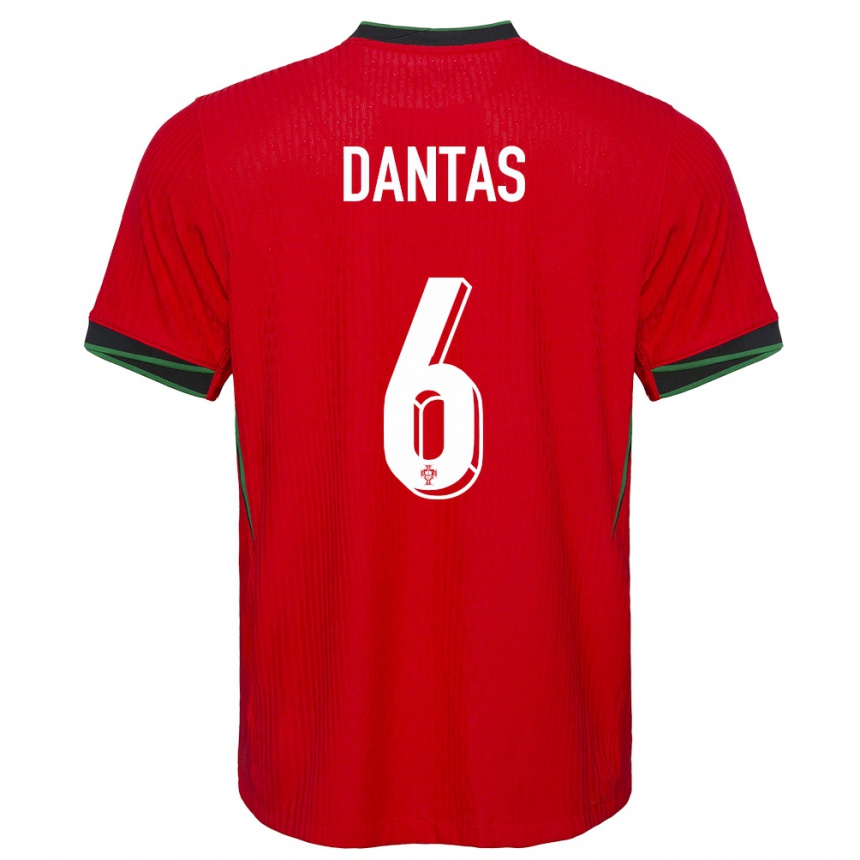 Kids Football Portugal Tiago Dantas #6 Red Home Jersey 24-26 T-Shirt Uk