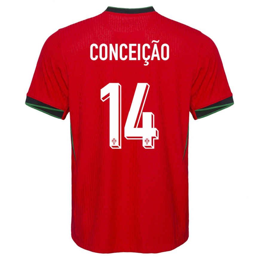 Kids Football Portugal Rodrigo Conceicao #14 Red Home Jersey 24-26 T-Shirt Uk