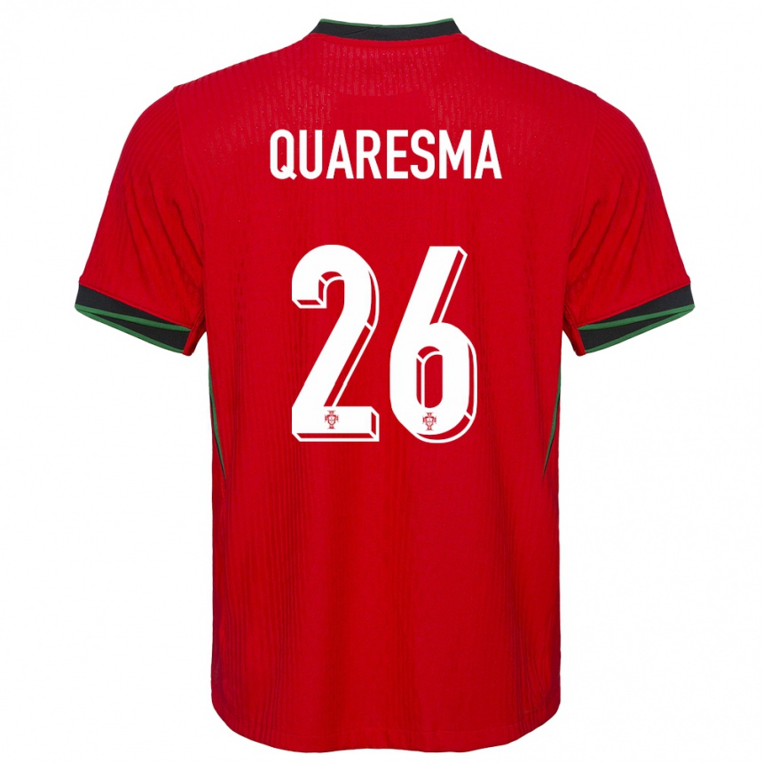 Kids Football Portugal Eduardo Quaresma #26 Red Home Jersey 24-26 T-Shirt Uk